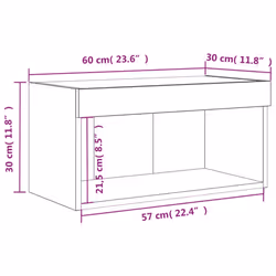 vidaXL TV Cabinet with LED Lights TV Stand Media Cabinet TV Unit Brown Oak