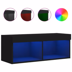 vidaXL TV Cabinet with LED Lights TV Stand Media Cabinet TV Console Unit Black