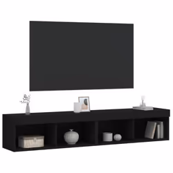 vidaXL TV Cabinets with LED Lights TV Stand Media Cabinet TV Unit 2 pcs Black - Additional view 5