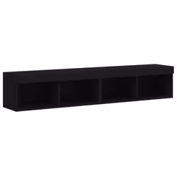vidaXL TV Cabinets with LED Lights TV Stand Media Cabinet TV Unit 2 pcs Black - Additional view 6