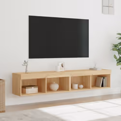vidaXL TV Cabinets with LED Lights TV Stand Cabinet TV Unit 2 pcs Sonoma Oak - Additional view 4