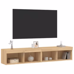 vidaXL TV Cabinets with LED Lights TV Stand Cabinet TV Unit 2 pcs Sonoma Oak - Additional view 5