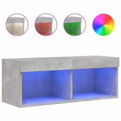 vidaXL TV Cabinet with LED Lights TV Stand Media Cabinet TV Unit Concrete Grey