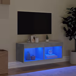 vidaXL TV Cabinet with LED Lights TV Stand Media Cabinet TV Unit Concrete Grey