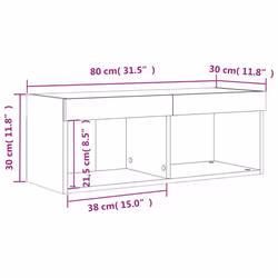 vidaXL TV Cabinet with LED Lights TV Stand Media Cabinet TV Unit Concrete Grey