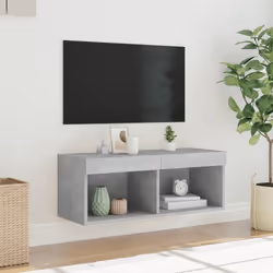 vidaXL TV Cabinet with LED Lights TV Stand Media Cabinet TV Unit Concrete Grey - Additional view 4