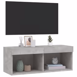 vidaXL TV Cabinet with LED Lights TV Stand Media Cabinet TV Unit Concrete Grey - Additional view 5