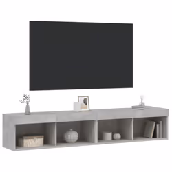 vidaXL TV Cabinets with LED Lights 2 pcs Concrete Grey 80x30x30 cm - Additional view 5