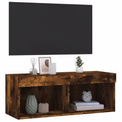 vidaXL TV Cabinet with LED Lights TV Stand Media Cabinet TV Unit Smoked Oak - Additional view 5