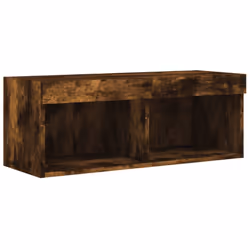 vidaXL TV Cabinet with LED Lights TV Stand Media Cabinet TV Unit Smoked Oak - Additional view 6
