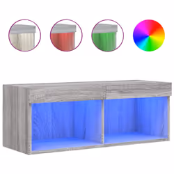 vidaXL TV Cabinet with LED Lights TV Stand Media Cabinet TV Unit Grey Sonoma