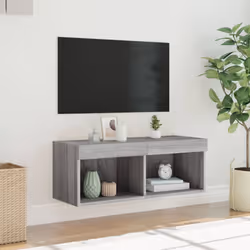 vidaXL TV Cabinet with LED Lights TV Stand Media Cabinet TV Unit Grey Sonoma - Additional view 4