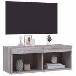 vidaXL TV Cabinet with LED Lights TV Stand Media Cabinet TV Unit Grey Sonoma - Additional view 5