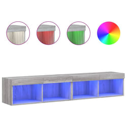 vidaXL TV Cabinets with LED Lights TV Stand Cabinet TV Unit 2 pcs Grey Sonoma