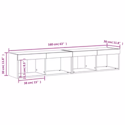 vidaXL TV Cabinets with LED Lights TV Stand Cabinet TV Unit 2 pcs Grey Sonoma