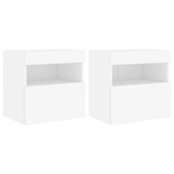 vidaXL TV Wall Cabinets with LED Lights Wall Mounted TV Units 2 pcs White