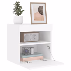 vidaXL TV Wall Cabinets with LED Lights Wall Mounted TV Units 2 pcs White - Additional view 5