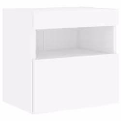 vidaXL TV Wall Cabinets with LED Lights Wall Mounted TV Units 2 pcs White - Additional view 7