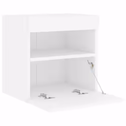 vidaXL TV Wall Cabinets with LED Lights Wall Mounted TV Units 2 pcs White - Additional view 8