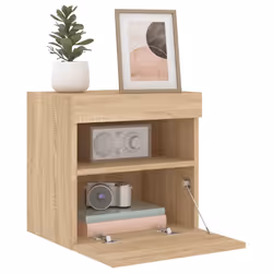 vidaXL TV Wall Cabinet with LED Lights Floating TV Unit TV Cabinet Sonoma Oak - Additional view 6