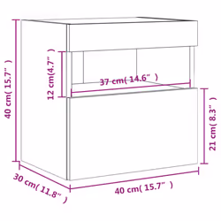 vidaXL TV Wall Cabinets with LED Lights Floating TV Unit 2 pcs Sonoma Oak