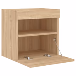 vidaXL TV Wall Cabinets with LED Lights Floating TV Unit 2 pcs Sonoma Oak - Additional view 8