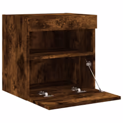 vidaXL TV Wall Cabinet with LED Lights Floating TV Unit TV Cabinet Smoked Oak - Additional view 7