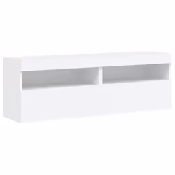vidaXL TV Wall Cabinets with LED Lights Wall Mounted TV Units 2 pcs White
