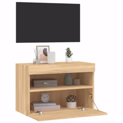 vidaXL TV Wall Cabinet with LED Lights Floating TV Unit TV Cabinet Sonoma Oak - Additional view 6