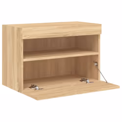 vidaXL TV Wall Cabinet with LED Lights Floating TV Unit TV Cabinet Sonoma Oak - Additional view 7