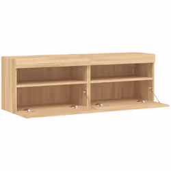 vidaXL TV Wall Cabinets with LED Lights Floating TV Unit 2 pcs Sonoma Oak - Additional view 7