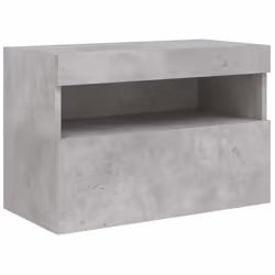 vidaXL TV Wall Cabinet with LED Lights Wall Mounted TV Units Concrete Grey - Additional view 2