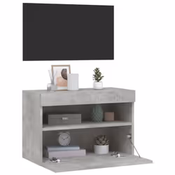 vidaXL TV Wall Cabinet with LED Lights Wall Mounted TV Units Concrete Grey - Additional view 6