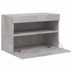 vidaXL TV Wall Cabinet with LED Lights Wall Mounted TV Units Concrete Grey - Additional view 7