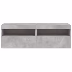 vidaXL TV Wall Cabinets with LED Lights Floating TV Unit 2 pcs Concrete Grey - Additional view 8