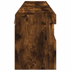 vidaXL TV Wall Cabinets with LED Lights Floating TV Unit 2 pcs Smoked Oak - Additional view 9