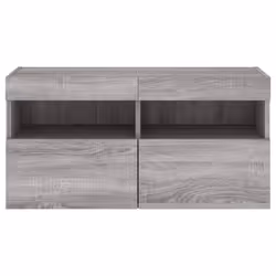 vidaXL TV Wall Cabinet with LED Lights Floating TV Unit TV Cabinet Grey Sonoma - Additional view 8