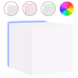 vidaXL TV Wall Cabinets with LED Lights Wall Mounted TV Units 2 pcs White - Additional view 6