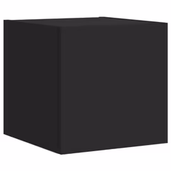 vidaXL TV Wall Cabinets with LED Lights Wall Mounted TV Units 2 pcs Black - Additional view 7