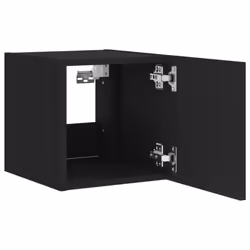 vidaXL TV Wall Cabinets with LED Lights Wall Mounted TV Units 2 pcs Black - Additional view 8