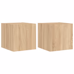 vidaXL TV Wall Cabinets with LED Lights Floating TV Unit 2 pcs Sonoma Oak