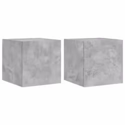 vidaXL TV Wall Cabinets with LED Lights Floating TV Unit 2 pcs Concrete Grey