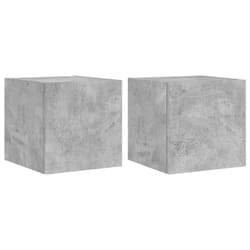 vidaXL TV Wall Cabinets with LED Lights Floating TV Unit 2 pcs Concrete Grey