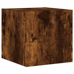vidaXL TV Wall Cabinet with LED Lights Floating TV Unit TV Cabinet Smoked Oak