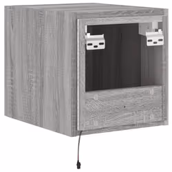 vidaXL TV Wall Cabinet with LED Lights Floating TV Unit TV Cabinet Grey Sonoma - Additional view 10