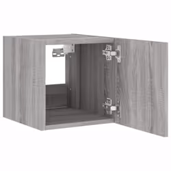 vidaXL TV Wall Cabinets with LED Lights Floating TV Unit 2 pcs Grey Sonoma - Additional view 8