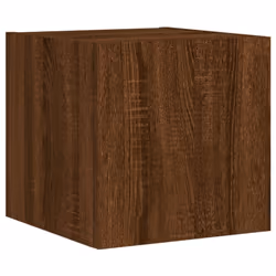 vidaXL TV Wall Cabinet with LED Lights Floating TV Unit TV Cabinet Brown Oak