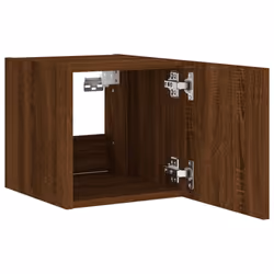 vidaXL TV Wall Cabinet with LED Lights Floating TV Unit TV Cabinet Brown Oak - Additional view 7