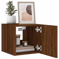 vidaXL TV Wall Cabinets with LED Lights Wall Mounted TV Units 2 pcs Brown Oak - Additional view 5