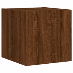 vidaXL TV Wall Cabinets with LED Lights Wall Mounted TV Units 2 pcs Brown Oak - Additional view 7